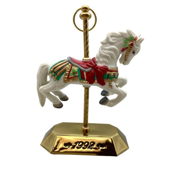 Hallmark 1992 “Tobin Fraley” Carousel Horse Ornament with Stand - Picture 1 of 14
